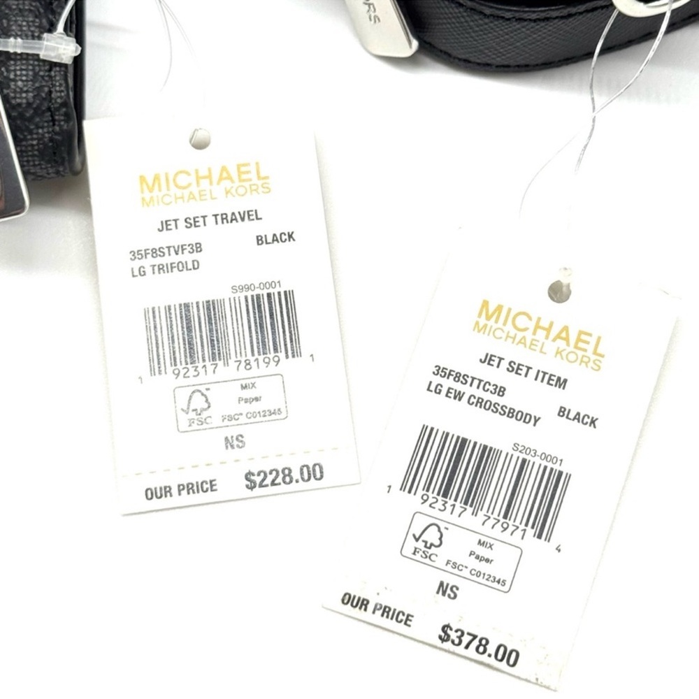 Michael Kors Large Jet Set Travel Logo Crossbody Bag & Matching Trifold Wallet - Picture 13 of 13